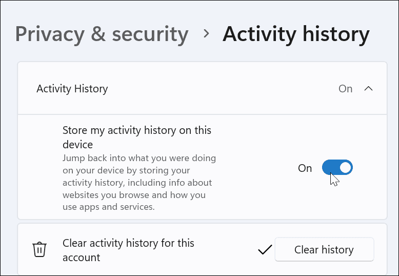 activity history