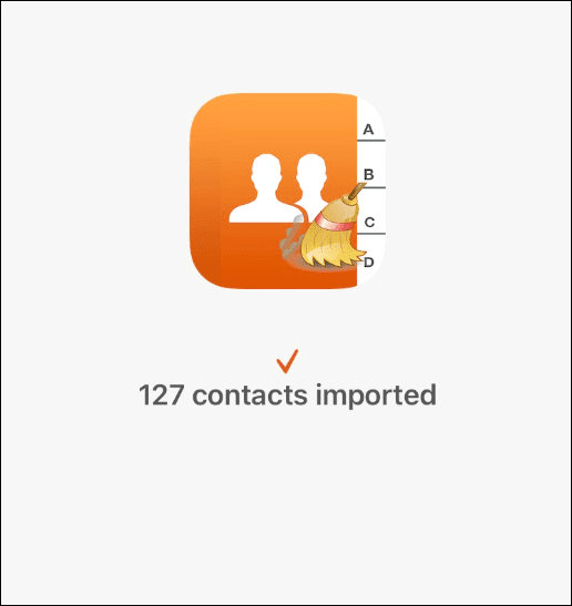 number of contacts imported