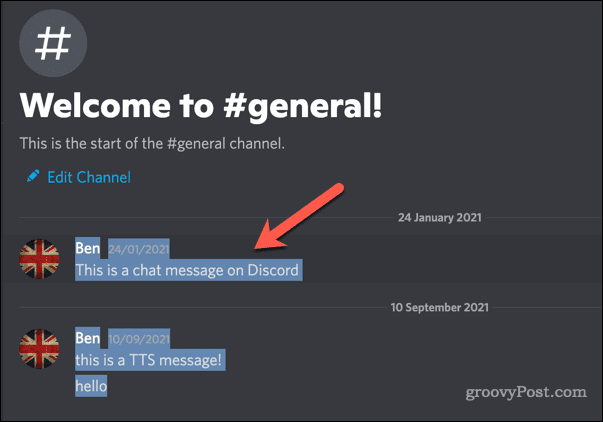 Copying Discord messages