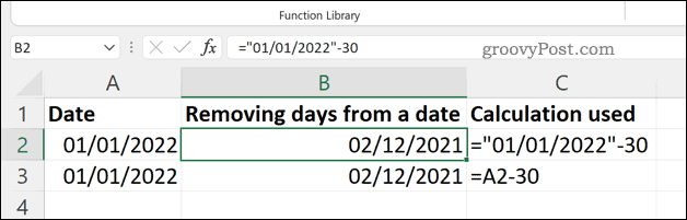 Removing days from a date in Excel