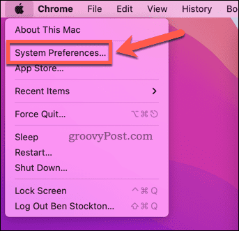 Open System Preferences on a Mac