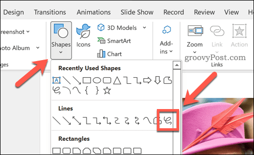 Drawing a shape in PowerPoint