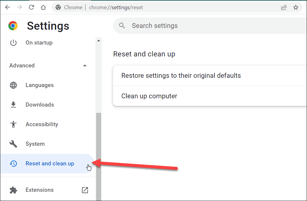 Reset and Clean Up Chrome
