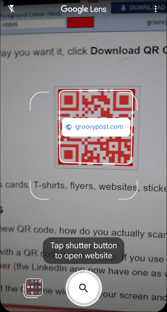 Scan qr code with Google Lens Samsung
