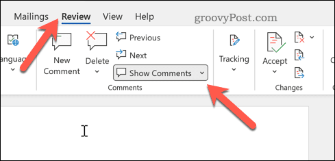 Show comments in Word