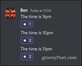 Reacting with a clock emoji in Discord for Discord Friend Zone bot messages