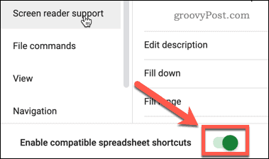 keyboard shortcuts google sheets