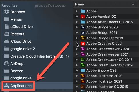 applications folder mac
