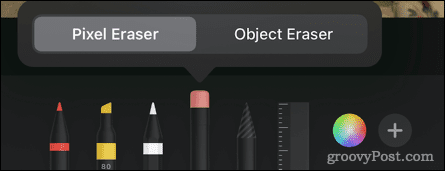 iphone eraser tool options