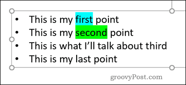 highlighted text in powerpoint