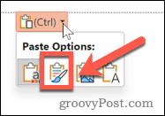 keep source formatting in powerpoint