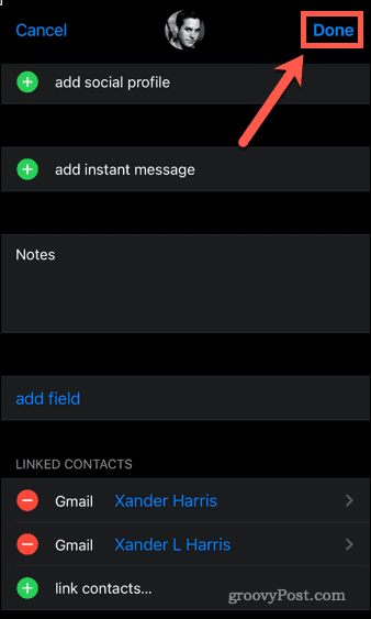 contacts related to iphone terminated