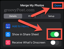 show in share sheet on iphone