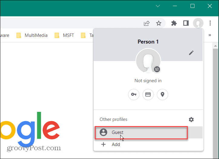 select guest chrome