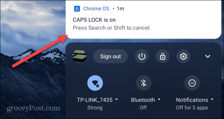 Caps Lock enabled Chromebook