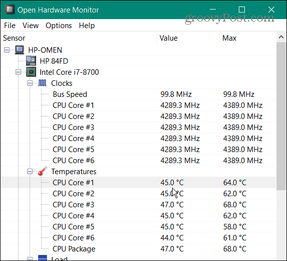 Check CPU Temperature on Windows 11