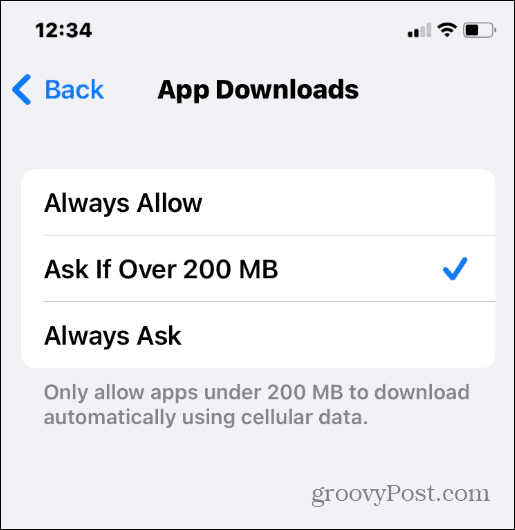 app download size