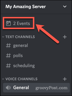Selecting a Discord event
