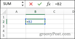 A direct circular reference in Excel