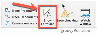 Show formulas in Excel