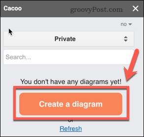 Creating a new Cacoo diagram in Google Docs