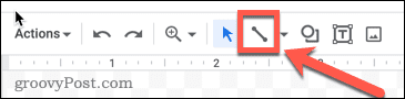 The line tool in Google Docs