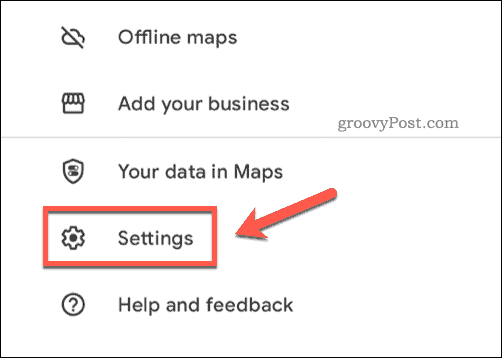 Open Google Maps app settings