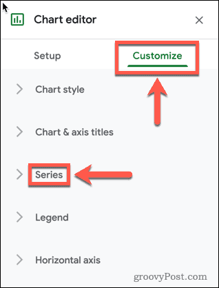 Customizing a chart in Google Sheets