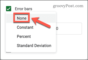Creating an error bar in Google Sheets