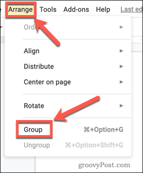 Arranging a Google Slides group