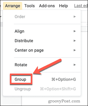 Google Slides group option