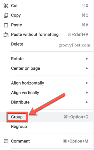 Alternative Google Slides group option