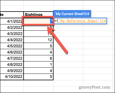 pull cell in google sheets