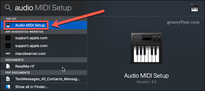 audio midi setup mac
