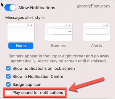 play sound for notifications mac