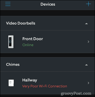 ring device connections