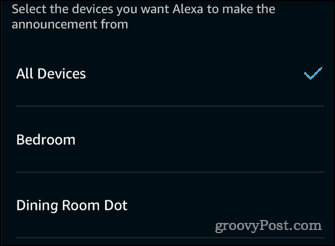 alexa announcement devices