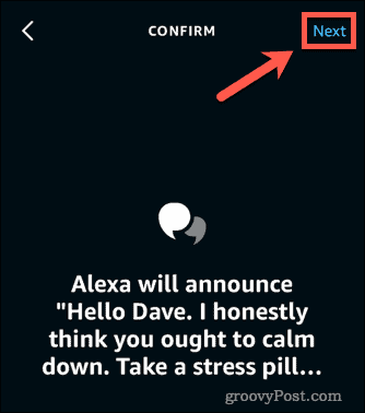 alexa confirm announcement