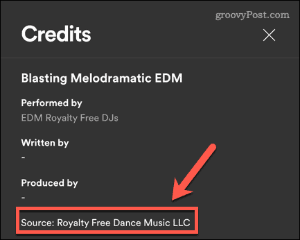 spotify credits source