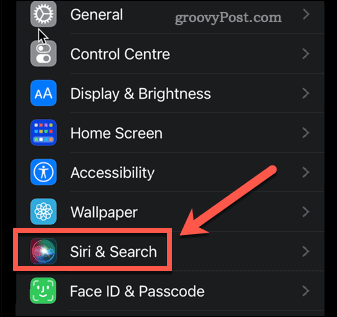 iphone siri and search menu