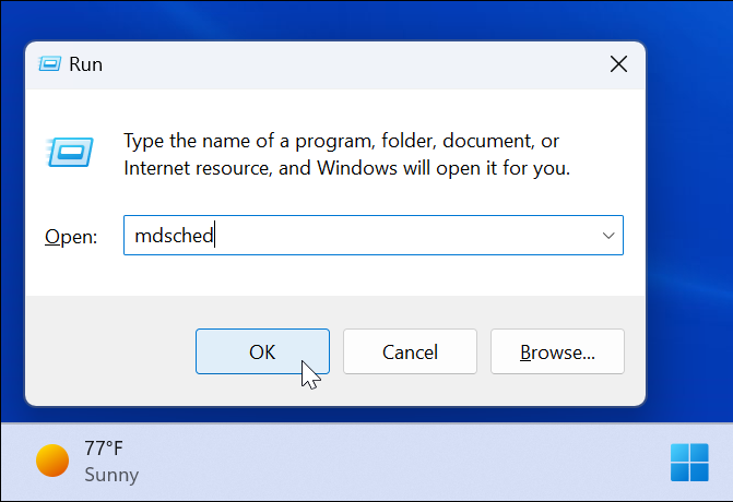 running mdssched on Windows 11