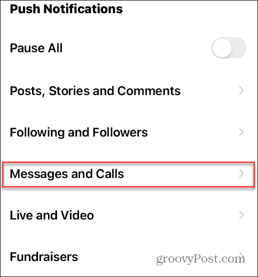 instagram messages and calls