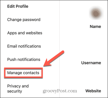 instagram manage contacts