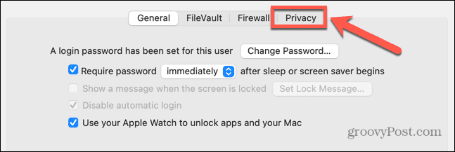 mac privacy tab
