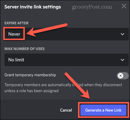 discord generate new link