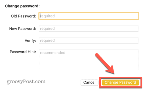 mac confirm password change