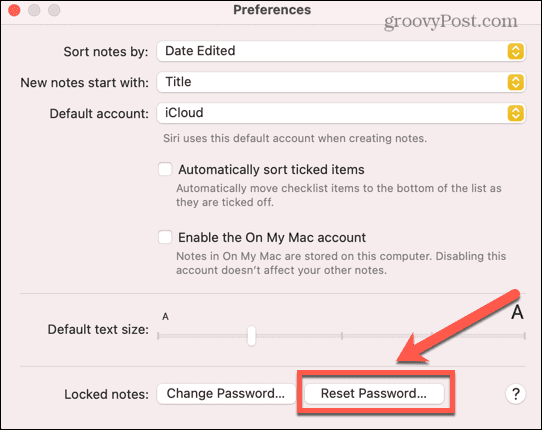 mac reset password
