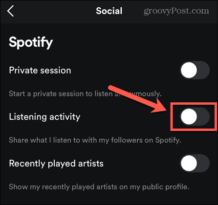 spotify mobile listening activity