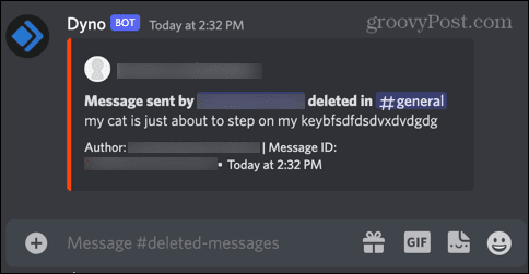 dynobot deleted message