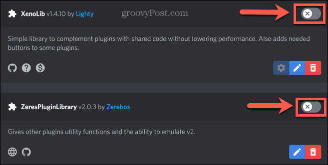 discord enable libraries